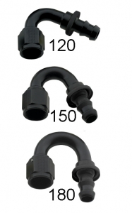 120,150,180 DEGREE -10  BLACK PUSH-ON HOSE ENDS