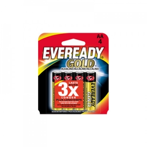 4 PACK AA EVEREADY GOLD ALKALINE BATTERIES