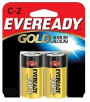 2 PACK "C" CELL EVEREADY GOLD ALKALINE BATTERIES