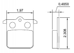 "T" STYLE LEFT FRONT TITANIUM PAD